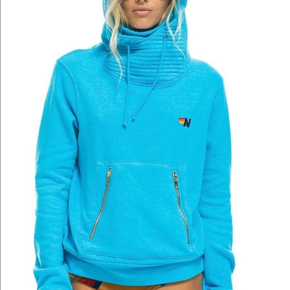 Aviator nation NEON BLUE ninja hoodie